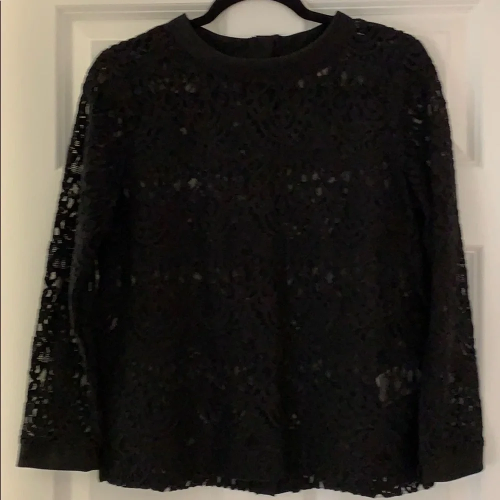 Banana Republic black lace button back top